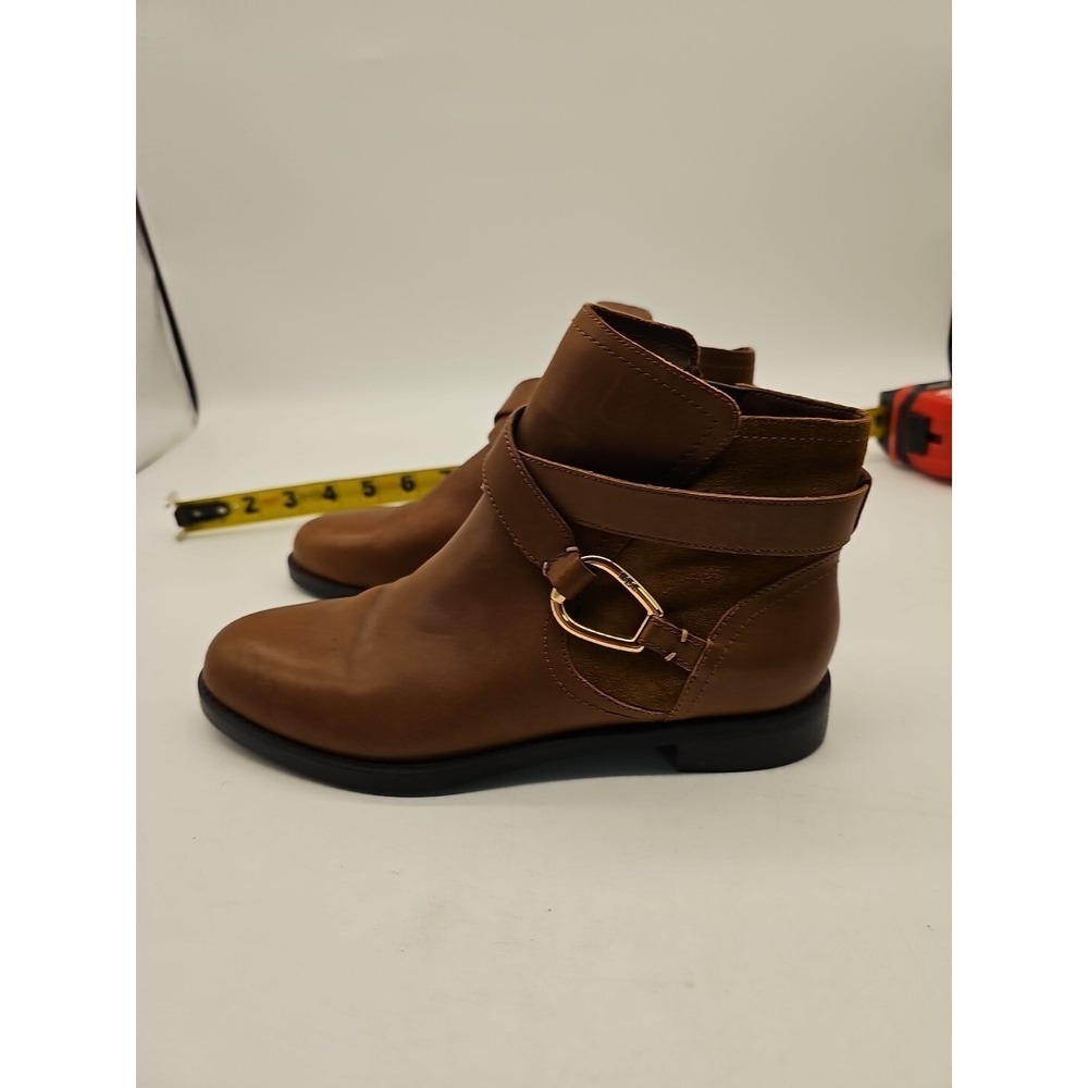 Lauren‎ Ralph Lauren Damara Ankle Boots Caramel Brown Leather Booties Size 6B